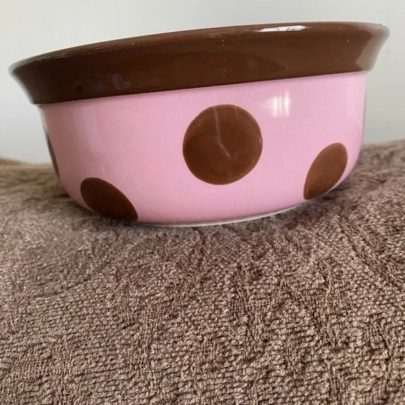Pink and Brown Dog Bowl - Picture 2 of 2